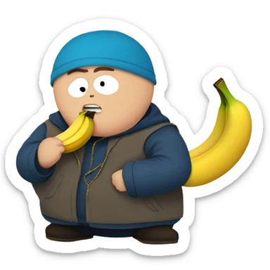 eric cartman eat banana sticker