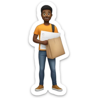 junior designer with resume in hand sticker