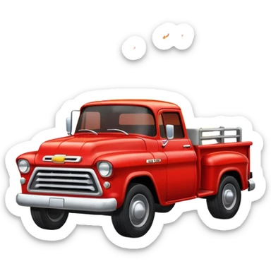 red chevrolet truck on fire sticker