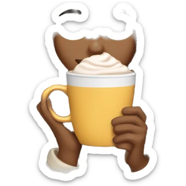 Light brown girl with black long braids and a hot chocolate sticker