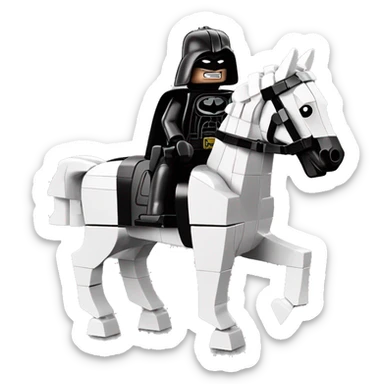 Lego horse with Batman racing against Darth Vader’s horse  sticker