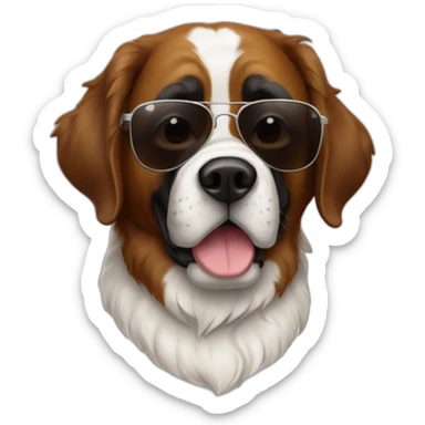 Saint bernad with sunglasses  sticker
