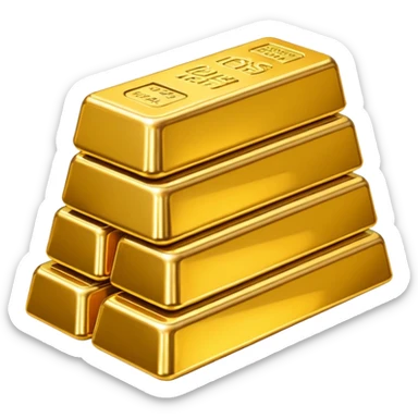 multiple gold bar placed on each other sticker