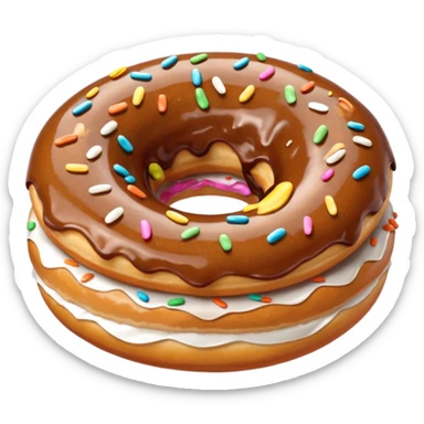 donut in paper bag sticker