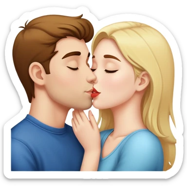 Girl kissing her boyfriend sticker
