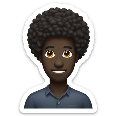 dark skinned man with afro and pick in his hair sticker