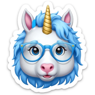 unicorn with blue glasses sticker