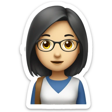 Asian girl learning calculus  sticker