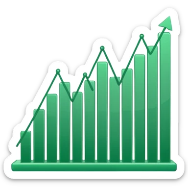 graph with line going up and being green sticker
