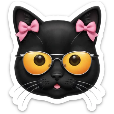 black cat with bowsblack cat with sunglasses sticker