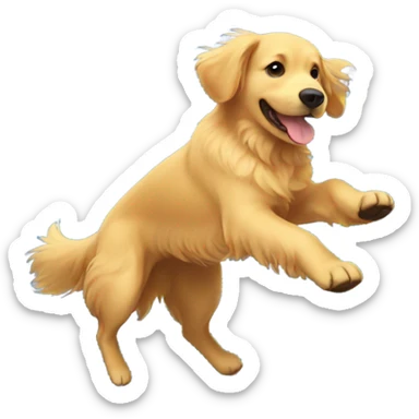 Golden retriever, bouncing on a trampoline sticker