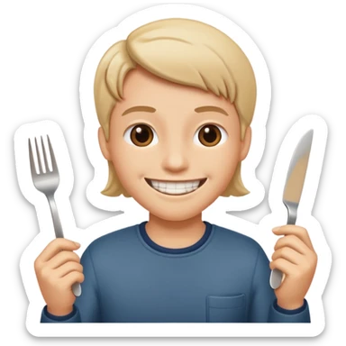 A smiley face eating out sticker