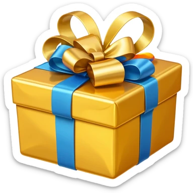 Golden heart with gifts sticker