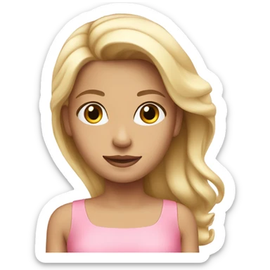 Blonde girl in pink dress sticker