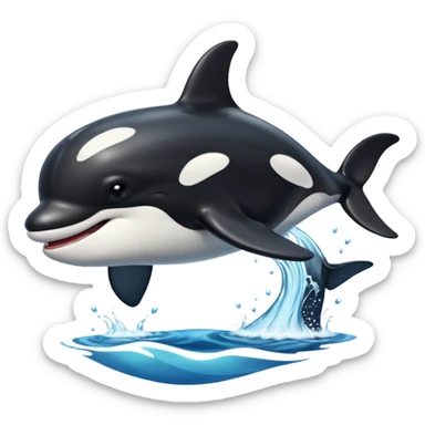 A smiling killer whale sticker
