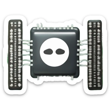 A integrated circuit in for of DIP with 8 pins for example it should look like ne555 timer ic sticker