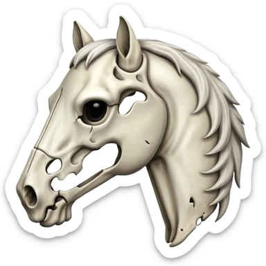 Skeleton horse head sticker