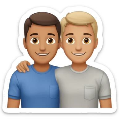 dos amigos hombres que comparten arquiler sticker