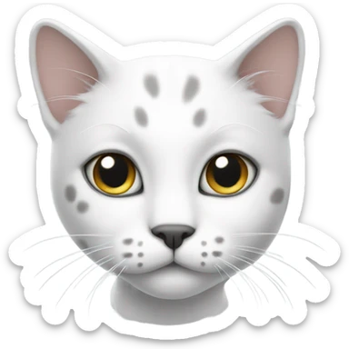 White cat with grey spots sticker