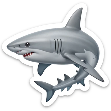 swimming shark sticker