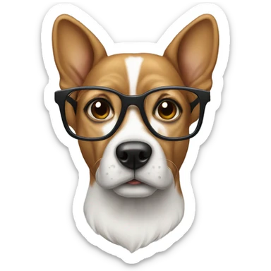Dog with glasses  sticker