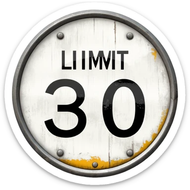 tempo 30 verkehrsschild auf strasse sticker