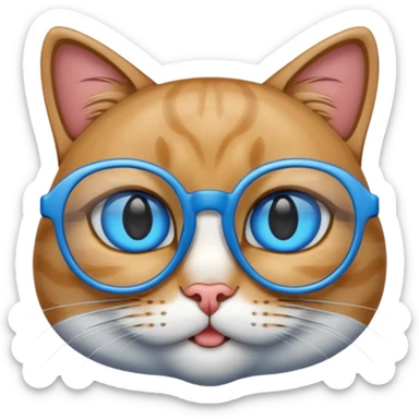 Un gato con lentes azules sticker