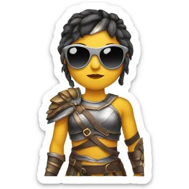 Girl gladiator with sunglasses  sticker