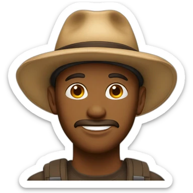 guy brown hat sticker