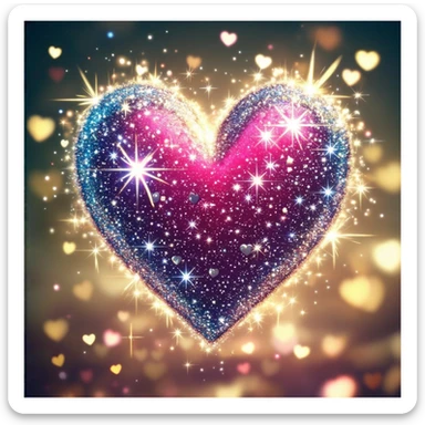 sparkling heart, no background sticker