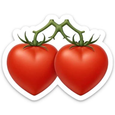 Two tomatoes with love sticker