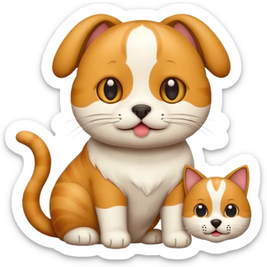 cat mix with dog sticker