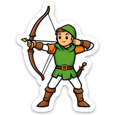 Robin Hood archer in Sherwood Forest sticker