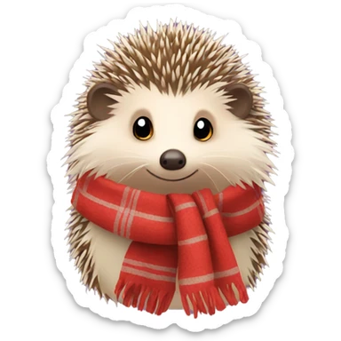 Hedgehog with scarf sticker