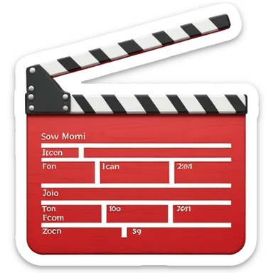red clapperboard used in filmmaking, cute and stylish design sticker