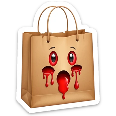 shopping bag brown with blood drops  sticker