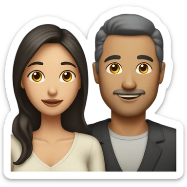 man with wife sticker