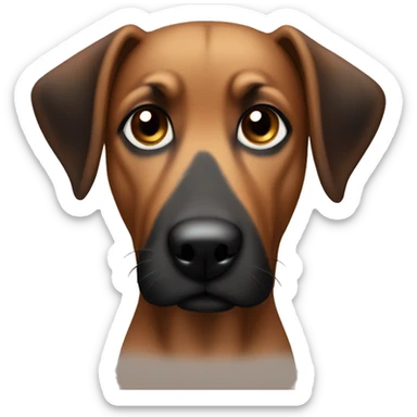 Brown dog with black splotches with pointy ears  sticker