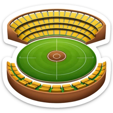 "iOS style stadium emoji, circular with seats and a field, no background" sticker