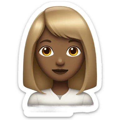 A girl with light brown hair with bangs sticker