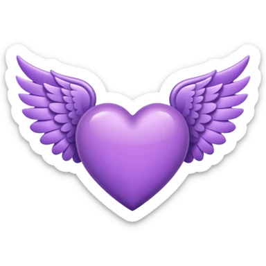 purple heart with wings sticker