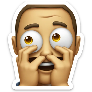 Crying emoji with hand over eyes  sticker