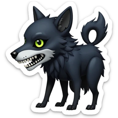 furry, black, skullwolf-skulldog, cadaver-wolf-fursona-OC art by artist:wingedwolf94, Puro the black latex-wolf sticker