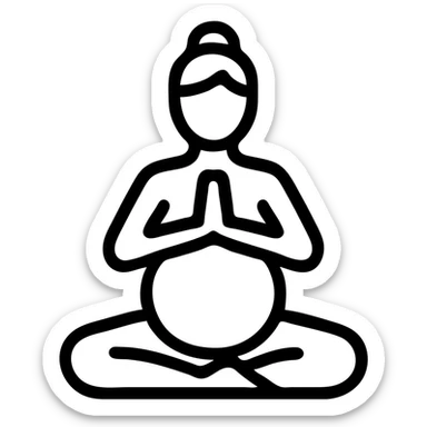 icon on the theme of prenatal yoga classes. image of a person in asana pose sticker