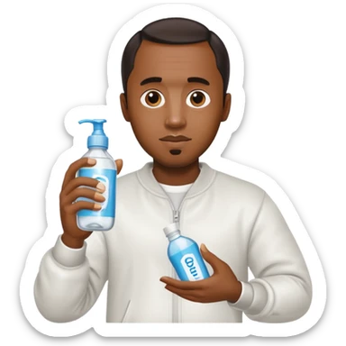 p diddy holding baby oil sticker