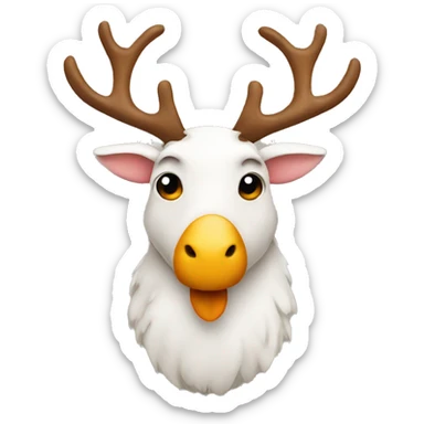 reindeer with a chicken head sticker