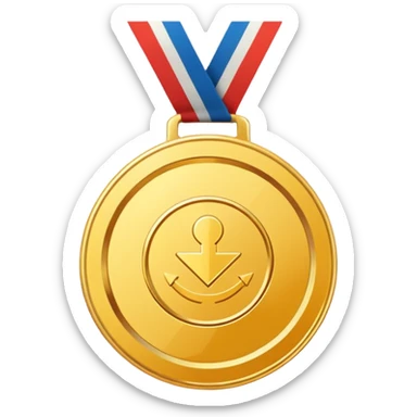 gold medal no face sticker