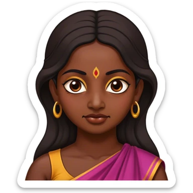 A Tamil Nadu woman with very dark skin and a giant posterior sticker