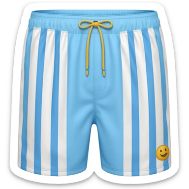 un short de bain pour homme rayé fine bleu clair verticale sticker