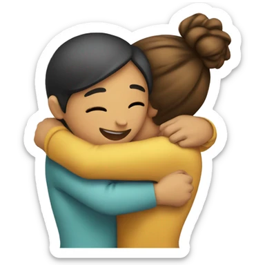 Hug with girl friend  sticker